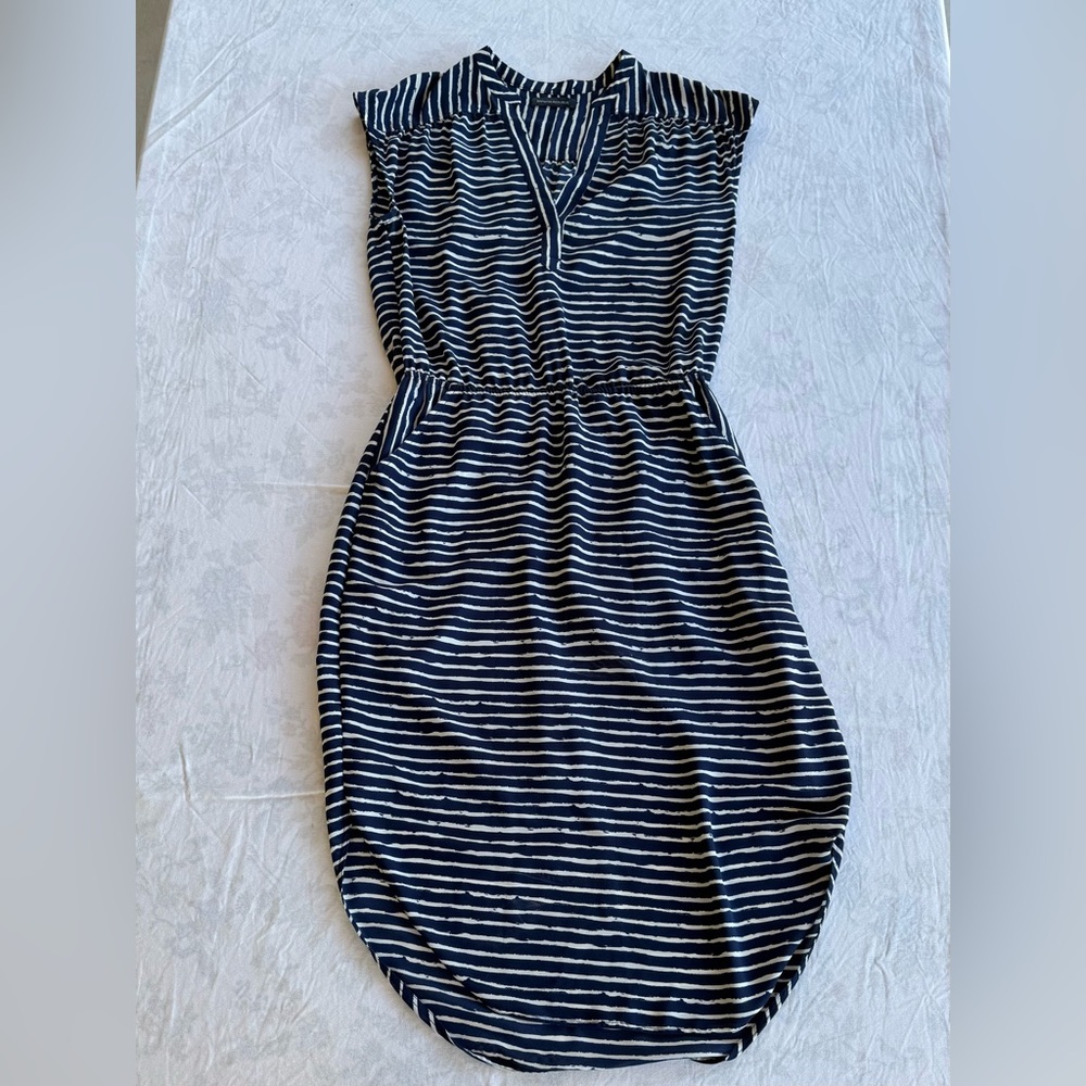 Striped Black and White Sleeveless Dress